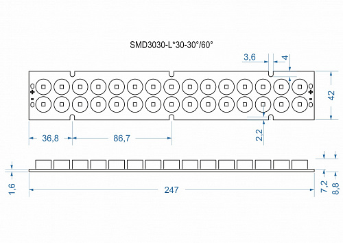 Модуль Brillare: SMD3030*30-247x42